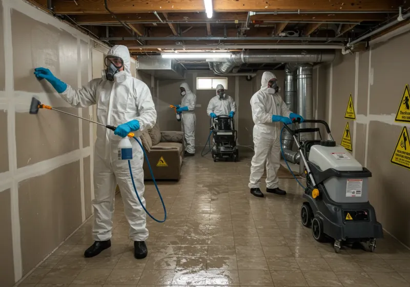 Basement Moisture Removal and Structural Drying process in Key West, FL